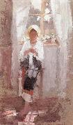 Nicolae Grigorescu, Peasant Sewing by the Window